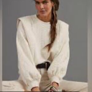 Anthropologie Textured Cream Sweater